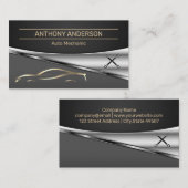 Carte De Visite Logo Auto Modern Gold | Services de voiture (Devant / Derrière)