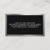 Carte De Visite Logo Auto Moderne | Bordure métallique brillante (Dos)