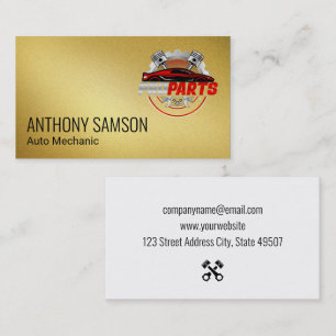 Carte De Visite Logo Auto Or Pièces de Voiture