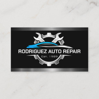 Carte De Visite Logo Auto Repair Care | Wrenches et engrenages