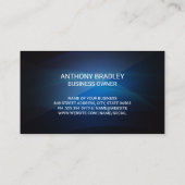 Carte De Visite Logo Auto Sports Car | Arrière - plan noir bleu (Dos)