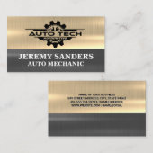 Carte De Visite Logo Auto Tech Automotive | Metallique (Devant / Derrière)