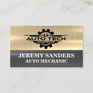 Carte De Visite Logo Auto Tech Automotive Metallique