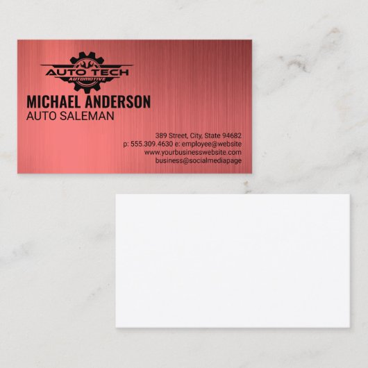 Carte De Visite Logo Auto Tech | Dépouille (Devant / Derrière)