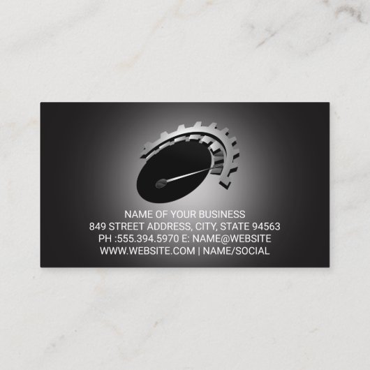 Carte De Visite Logo automatique des engrenages à clé | Services d (Dos)