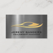 Carte De Visite Logo automatique en or élégant | Arrière - plan mé (Devant)