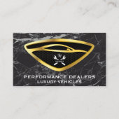 Carte De Visite Logo automatique | Or métallique | Marbre (Devant)