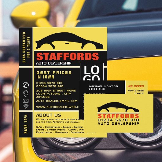 Carte De Visite Logo automobile, concessionnaire automobile