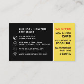 Carte De Visite Logo automobile, concessionnaire automobile (Dos)