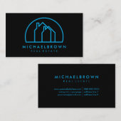 Carte De Visite Logo avec deux maisons (Devant / Derrière)