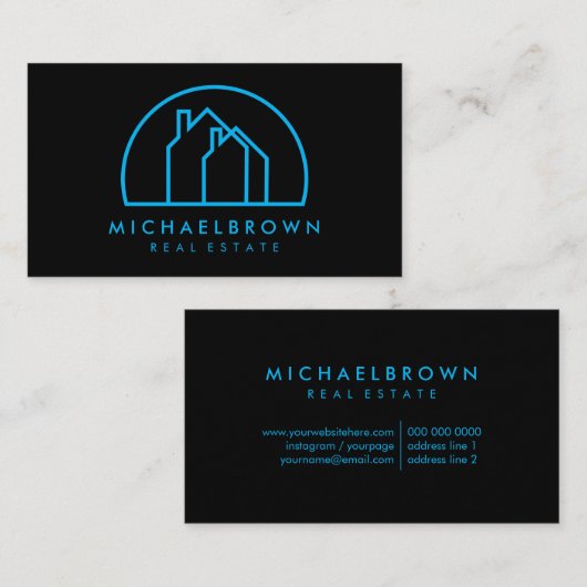 Carte De Visite Logo avec deux maisons (Devant / Derrière)