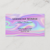 Carte De Visite Logo avec URL du site Web Purple Mint Iridescente (Dos)