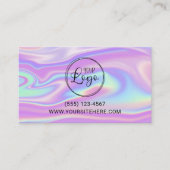 Carte De Visite Logo avec URL du site Web Purple Mint Iridescente (Devant)
