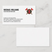 Carte De Visite Logo Axes des pompiers (Devant / Derrière)