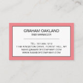 Carte De Visite Logo B&B, Bed & Breakfast Hébergement (Dos)