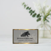 Carte De Visite Logo Bear Bull | STOCK | Bordure or (Debout devant)