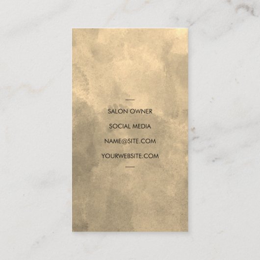 Carte De Visite Logo Beauté | Ciseaux salons (Dos)