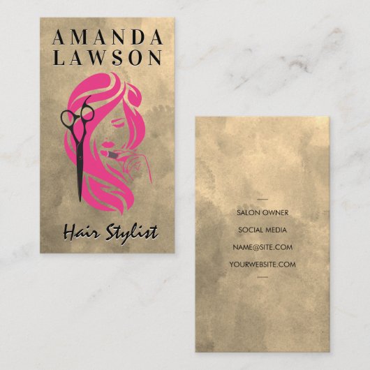 Carte De Visite Logo Beauté | Ciseaux salons (Devant / Derrière)