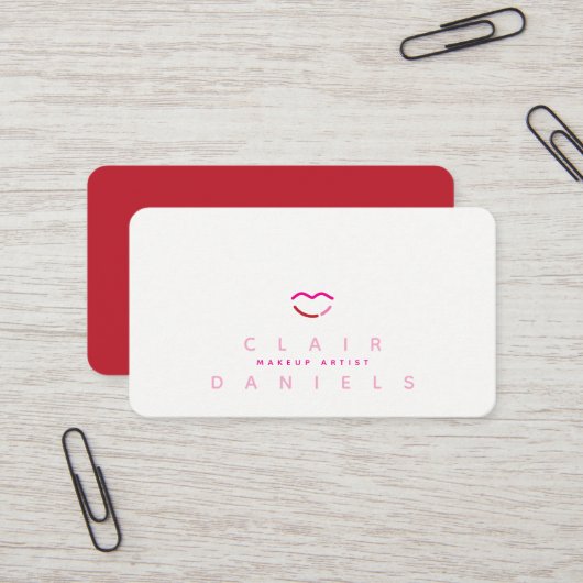 Carte De Visite Logo Beauté Modern Lips | Couleur modifiable | (Devant/Arrière en situation)