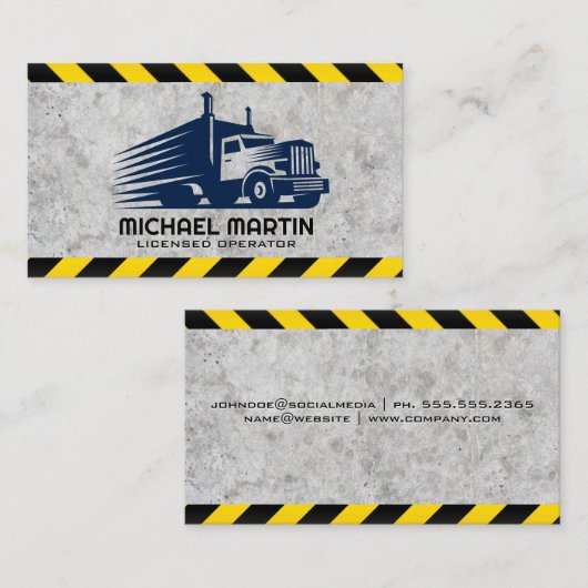 Carte De Visite Logo Big Rig Camion bleu (Devant / Derrière)