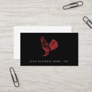 Carte De Visite Logo Bistro de la Ferme Red Rooster