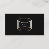 Carte De Visite Logo Black & Gold Gem | Design de bijoux (Devant)