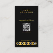 Carte De Visite Logo Black Gold Les médias sociaux se connectent a (Devant)