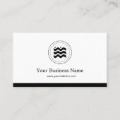 Carte De Visite Logo Black White Changeable du chef de constructio (Dos)