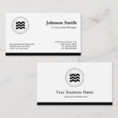 Carte De Visite Logo Black White Changeable du chef de constructio (Devant / Derrière)