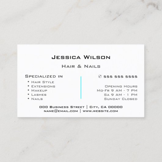 Carte De Visite Logo Blanc Classique Modèle Simple Modern Studio (Dos)