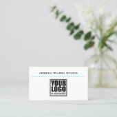 Carte De Visite Logo Blanc Classique Modèle Simple Modern Studio (Debout devant)