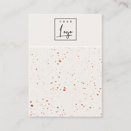 Carte De Visite Logo blanc éclatant de rouille (Devant)