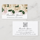 Carte De Visite Logo blanc Rose du planificateur d'événements prof (Devant / Derrière)