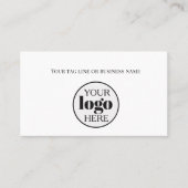 Carte De Visite Logo blanc simple Code QR (Devant)