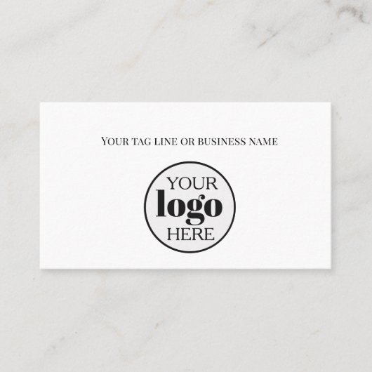 Carte De Visite Logo blanc simple Code QR (Devant)