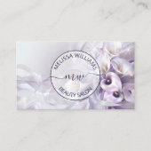 Carte De Visite Logo blanc violet de la fleur de Calla (Devant)