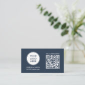 Carte de visite logo bleu Code QR (Debout devant)