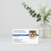 Carte De Visite Logo bleu du service de police (Debout devant)