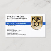 Carte De Visite Logo bleu du service de police (Devant)