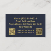 Carte De Visite Logo bleu marine professionnel (Dos)