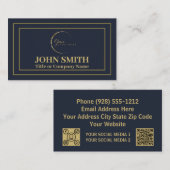 Carte De Visite Logo bleu marine professionnel (Devant / Derrière)