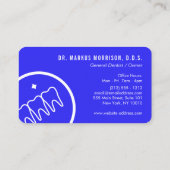 Carte De Visite Logo bleu pour dents modernes (Dos)