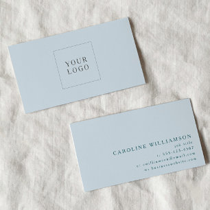 Carte De Visite Logo Bleu Simple Moderne Minimaliste Professionnel