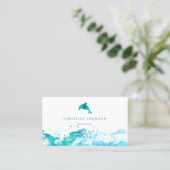 Carte De Visite logo bleu turquoise dauphin (Debout devant)