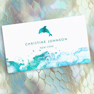 Carte De Visite logo bleu turquoise dauphin