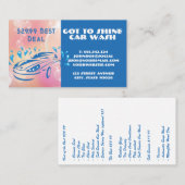 Carte De Visite Logo Blue Car Wash | Droplets d'eau (Devant / Derrière)
