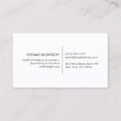 Carte De Visite Logo Blue Hummingbird Soins de santé, Naturopath (Dos)