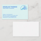 Carte De Visite Logo Blue Real Estate House (Devant / Derrière)