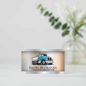 Carte De Visite Logo Blue Truck | Métallique (Debout devant)