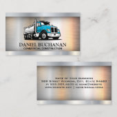 Carte De Visite Logo Blue Truck | Métallique (Devant / Derrière)